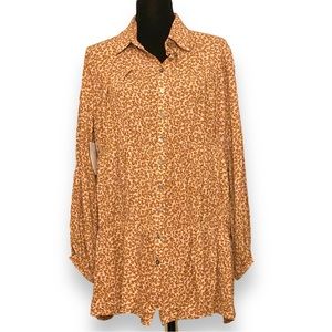 Olivaceus- Floral Long Sleeves Shirt Dress- Women’s Medium